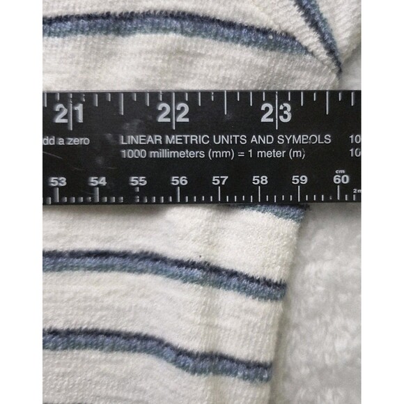 Marine Layer Men’s XL Ivory Blue Striped Long Sleeve Hoodie - Picture 7 of 9